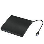 Padarsey External DVD CD Drive for Laptop USB 3.0 External DVD-RW Player CD Drive, Optical Burner Writer Rewriter for Mac Computer Notebook Desktop PC Windows 7/8/10, Mac OSX and Linux OS (Slim Black)