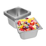 Auch 6 Pack Hotel Pans 1/6 Size 4 Inch Deep, Stainless Steel Steam Table Pan Catering Food Pan Warmer Tray Breading Tray Batter Pan for Hotel, Restaurant, Buffet, Party Catering Supplies