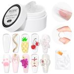 MIZHSE Clear Solid Sculpture Builder Gel Non-Stick Hand Nail Extension Gel Nail Strengthen Hard Gel 15g for Nails Art