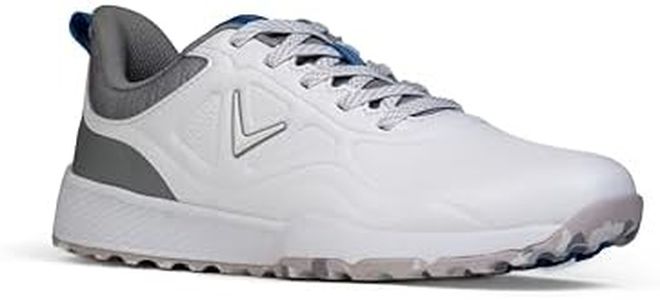 Callaway Golf Men's GTX Golf Shoe, White/Grey/Blue, 8 UK