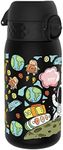 Ion8 Kids Water Bottle, 350 ml/12 oz, Leak Proof, Easy to Open, Secure Lock, Dishwasher Safe, BPA Free, Carry Handle, Hygienic Flip Cover, Easy Clean, Odour Free, Carbon Neutral, Space Man Design