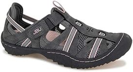 JBU by Jambu Women's Regional Water Ready-Wide Oxford Flat, Charcoal/Petal, 12