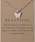 Butterfly Necklace For Women 18K Thin Chain Rose Gold Butterfly Pendant, Minimalistic Beautiful Charm Necklace