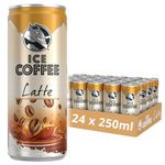 HELL Ice Coffee Latte | 24 x 250ml Cans Multipack | 40mg/100ml Caffeine | Contains Real Arabica & Robusta Coffee Bean Extracts | 75% UHT Milk | Preservative Free | Iced Coffee | Ready To Drink