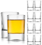 JoyJolt Glass Shot Glasses Set of 10 - City 2oz Shot Glass Set. Heavy Base Shot Glasses, Square Shot Glasses - Espresso Shot Glass, Tequila Shot Glasses, Aperitif Glasses, Limoncello Liqueur Glasses