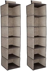 Navaris 2X Organizzatore per Armadio 6 Ripiani - Organizer da Appendere Guardaroba Interno Pieghevole in Tessuto - Contenitori per Vestiti Scarpe