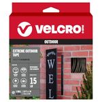 VELCRO Brand | Heavy Duty Extreme Outdoor Stick On Tape | Cut-to-Length Industrial Extra Strong Double Sided Hook & Loop Self Adhesive Tape Perfect for Home, Office, Garage Use | Black | 3m x 25mm