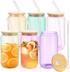 6 Pcs Colored Drinking Glasses with