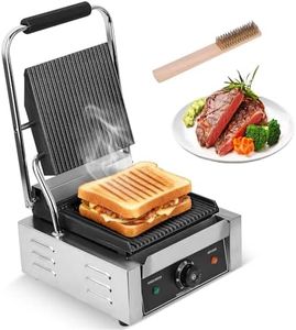 1800W Indoor Electric Grill & Double-Sided Griddle, 50-300°C Adjustable Temperature, 9.1x9.4" Non-Stick Surface for Grilling Steak, BBQ, Sandwiches & Panini, Commercial & Home Kitchen Use