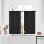 Deconovo Blackout Curtains for Living Room, Room Darkening Curtain Panel for Bedroom, Thermal Insulated Window Curtain, 1 Panel, Black, 42 W x 45 L Inch Short Curtain for Basement