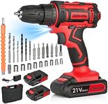 Cordless Power Drill, Electric Screwdriver Battery Drills Set with 2 Batteries, 25+1 Torque, 2 Speed Impact Drill Driver with 24PCS Drill Bits for Home and Garden DIY Project