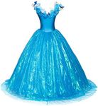 CountryWomen Gothic Princess Renaissance Bridesmaid Period Dress Ball Gown Theater Costume (XS, Blue)