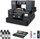 Rainbowdgt UV Printer Machine with Computer XP600 A4 Multifunction Flatbed Printers with Bottle Holder for Acrylic Metal Golf Bottle Phone Case and More