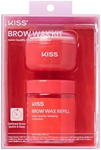 Kiss Brow Wax Kit – Heater, Hard Wax, 10 Applicators, 10 Waxing Strips, 15 Post-Wax Wipes