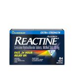 Reactine Extra Strength Antihistamine Tablets - 10mg Cetirizine Hydrochloride - 24 Hour Allergy Relief Medicine - 84 Count