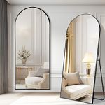 DESBING Arched Full Length Mirror, 71”x30” Floor Length Mirror with Black, Bedroom Full Body Mirror, Free Standing or Wall Mounted or Leaning Against Wall Body Mirror Metal Frame