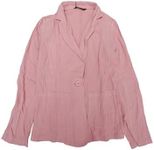 Allegra K Linen Blazer for Women's Notch Lapel One Button Casual Suit Jackets Pink X-Large