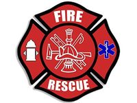 GHaynes Distributing FIRE Rescue Maltese Cross Shaped Sticker Decal (Decal EMT EMS Medic Firefighter) Size: 4 x 4 inch