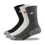 Supersox Men Socks Full Calf Length All Purpose Compression Cushion Socks, Thick Towel Pure Cotton, Combo Pack 3 (Solid Color 1, Multicolor)