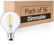 MASTERY MART 36 Pack G25 Globe LED Light Bulbs Dimmable, E26 [60W Equivalent] 5.5W LED, 4000K Cool White, Edison Vintage Decorative Filament Bulb for Bathroom Mirror, UL Listed, Energy Star