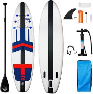GarveeLife Inflatable Stand Up Paddle Board 10'6" x 33" x 6" with Premium Accessories, 380 Lbs Capacity, Non-Slip Deck, Triple Fins, Portable for Adults & Youth