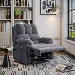 Wakefit Recliner | 3 Year Warranty | Recliner Sofa 1 Seater, XpertGRID Technology, Designed for Supreme Comfort & Relaxation, Easy DIY Assembly, 145 kg Weight Capacity, Electic Virelia (Space Grey)