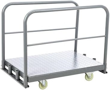 Steel Platform Truck Heavy Duty Flatbed Cart, 2000Lbs Push Cart Dolly with Brake Design, 36 x 24in Moving Flat Cart with 5'' Swivel Wheels