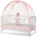 Crib Tent - Crib Net to Keep Baby in, Stop Baby from Climbing Out of Crib, Pop Up Crib Tent with Durable Breathable Net Double Zipper Strong Rods Installation Convenience