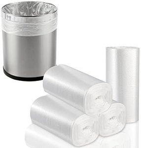 Tebery 200 Counts 4 Gallon Clear Small Garbage Bags Trash Bags, Wastebasket Bin Liners for Bathroom Bedroom Office Trash Can, 4 Rolls