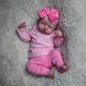 Reborn Baby Dolls - Silicone Baby Doll Lifelike 20 Inch Newborn Sleeping Doll, Soft Cloth Body Realistic Baby Doll with Magnetic Pacifier & Gift Box for Kids Age 3+