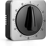 Kitchen Timers for Cooking, Chef Cooking Timer Clock with Loud Alarm, 100% Mechanical Desk Timer -No Batteries Required -Magnetic Back, Exquisite Stainless Steel Body -Countdown Reminder Magnetic