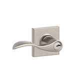 SCHLAGE Accent Lever with Collins Trim Keyed Entry Lock in Satin Nickel - F51A Acc 619 COL