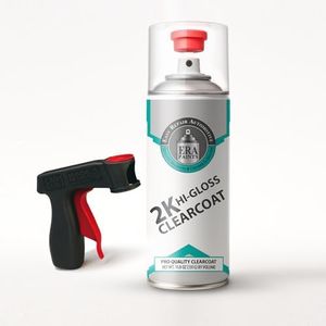 ERA Paints 2K High-Gloss Clear Coat Aerosol with Spray Gun | Catalyst-Activated, UV & Chemical Resistant, Long-Lasting Gloss | 11.8 oz Spray Can with Premium Fan Nozzle | Made in USA (1-Pack)