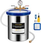 VIVOHOME 3 Gallon Vacuum Degassing Chamber with Acrylic Lid, 304 Stainless Steel Vacuum Pot for Epoxy Resin Casting, Silicone and Plaster Degassing