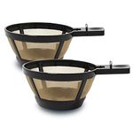 Cestlaive Gold Reusable Single Serve Brew Replacement Coffee Basket Filter Cup, Compatible with Hamilton Beach 2-Way Brewer Coffee Maker Models 49980A, 49980Z, 47650, 49933 Accessories, 2-Pack