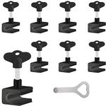 Window Locks,8 Sets Sliding Window Locks with Key for Vertical & Horizontal Sliding Windows Doors,Easv to Install,Adjustable Security Window Lock for Patio Bedroom Home and Office (Black)