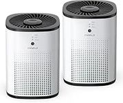 2 Pack CHIVALZ Air Purifiers for Bedroom with True HEPA Filter for Smoke, Dust, Pollen, Pet Dander, Small Air Purifiers for Home Bedroom, Quiet Air Cleaner with 24dB Sleep Mode, White