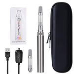 Wolfteeth E Cigarettes Vape Pen Starter Kit 1100mAh Rechargeable, cbd Type Vaping Ceramic Cartridge Refills for E juice E liquid Ceramic Coil Pyrex Glass Pure Vapor, No Liquid No Nicotine Silver