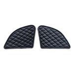 THE BIKERZ RE HIMALAYAN PURE LEATHER TANK KNEE PADS (CHECKERED BLACK WITH BLACK STITCH)