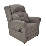 Fenetic Wellbeing UK British Made - Cullingworth Dual motor riser recliner chair - Powered headrest and lumbar control - 5 Year Warranty - Free Home Installation (Lateral Support Backrest, Grey)