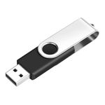 1GB USB Flash Drive 1PCS EASTBULL USB 2.0 Thumb Drive Swivel USB Stick Bulk Gig Stick Pen Drive Memory Stick Metal Thumb Fold Storage (Black)