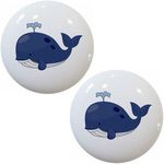 Set of 2 Blue Whale Ceramic Cabinet