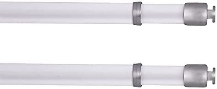 Interior Living 28-48 in. Adjustable Petite Round Sash Rod, 7/16 in. Diameter, White, Set of 2