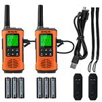 Retevis RT45P Waterproof 2 Way Radio, Walkie Talkies Long Range, IP67, NOAA, Flashlight, Rechargeable Two Way Radios for Skiing, Fishing, Boating 2 Packs