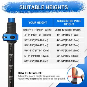 TheFitLife Trekking Poles – Lightweight Aluminum, Cork Grip, Adjustable for Hiking & Walking