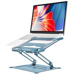 Urmust Laptop Notebook Stand Holder, Ergonomic Adjustable Ultrabook Stand Riser Portable with Heat-Vent Compatible with MacBook Air Pro, Dell, HP, Lenovo Light Weight Aluminum Up to 15.6"(Blue)