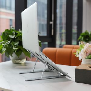 Amazon Basics Laptop Stand – Adjustable, Silver