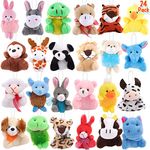 JOLLYFUN 24 Pcs Mini Stuffed Animal and Plush Toy，Small Stuffed Animals Bulk Animals Keychain for Kids, Tiny Stuffed Animal for Party Favors Goodie Bag Stuffers Carnival Prizes Classroom Prizes