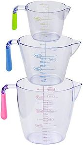 KARAA 3 Pezzi Bicchieri Graduati Misurino Graduato Trasparente, Misurino di Plastica per Misuratore Liquidi Laboratorio Becher 200 ml 400 ml 900 ml