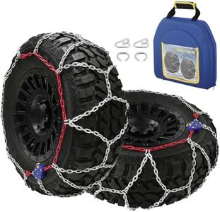 SCITOO Snow Chains For Car Pickup Trucks SUV,Universal Emergency Tire Traction Chain,Anti-Skid Thickening Tire Chains Width 255 265 275 285mm(16" 17" 17.5" 18" 20" 22")- Set of 2